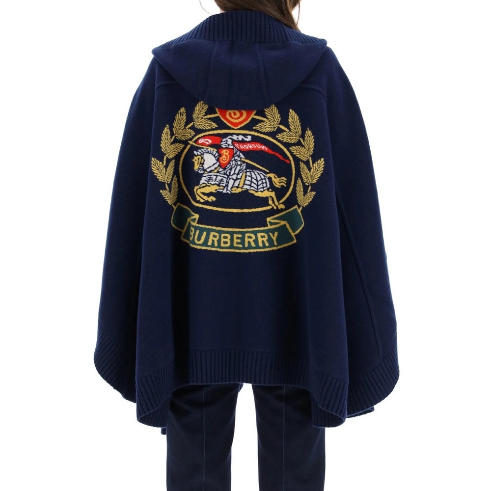 Burberry Logo Emblem Knitted Cape